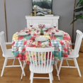 thumbnail image 2 of Pioneer Flower Floral Print Pattern Round Tablecloth 60"x60",Wrinkle Wipeable Table Cloth for Kitchen Dining Room Picnic Patio Party, 2 of 6
