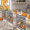 thumbnail image 2 of Thanksgiving Chair Covers Set of 4 Leopard Orange Pumpkin Chair Back Covers Stretch Removable Washable Slipcovers Protector for Dining Room Kitchen Party Decor, 2 of 5
