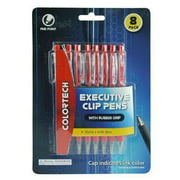 DSU Executive 8pk Clip Pen in Red on Blistercard by ColorTech