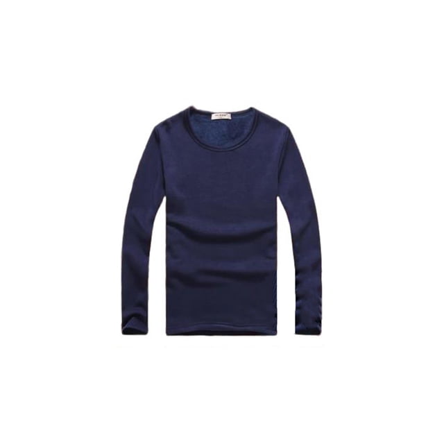 Qarigey Top básico para hombre, ropa interior cálida de otoño, Base para clima frío, ropa de Color sólido, Jersey informal de ocio, deportes, Camisetas SG Espesar azul oscuro Qarigey AP013161-19