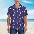 thumbnail image 4 of Lsque Astronaut Rabbit pattern Hawaiian Shirt for Men, Unisex Summer Beach Casual Short Sleeve Button Down Shirts-Large, 4 of 9