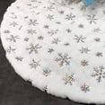thumbnail image 4 of Falda de árbol de Navidad para el hogar, decoración de fiesta de año nuevo, piel sintética blanca, regalo de Navidad, 78/90/120cm, 4 of 4