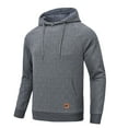thumbnail image 5 of Men's Hoodies Pullover Geometric Texture Hoodie Long Sleeve Casual Drawstring Sweatshirts with Pocket Dark Gray XL, 5 of 8