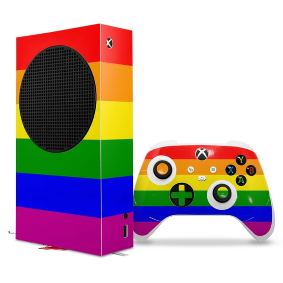WraptorSkinz Skin Wrap compatible with the 2020 XBOX Series S Console and Controller Rainbow Stripes (XBOX NOT INCLUDED)