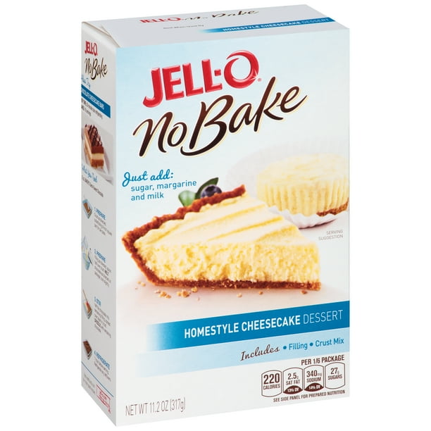 JellO No Bake Homestyle Cheesecake Dessert Mix, 11.2 oz Box Walmart