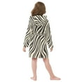 thumbnail image 7 of FORMRS Niños Bathrobe Unisex Hooded Robe Soft Plush Pajamas Sleepwear, Size 10-12T, Black Lines, 7 of 7