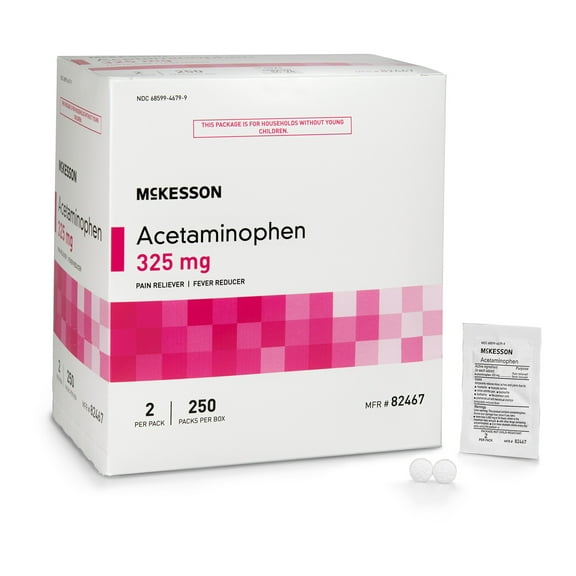McKesson Unflavored Pain Relief 325 mg Acetaminophen Tablet, 250 per Box
