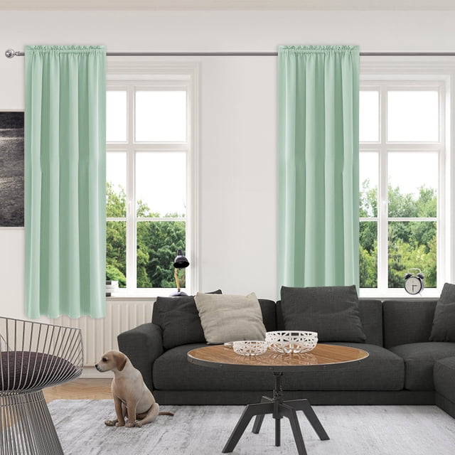 Thermal Blackout Curtains for Bedroom and Kitchen, Insulated Heat Saving Sound Reducing, 1 Panel, Solid Colour, Scandi Style