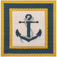 thumbnail image 2 of Unique Loom Outdoor Coastal Collection Area Rug - Anchor (7' 10" Square Ivory/Yellow), 2 of 9