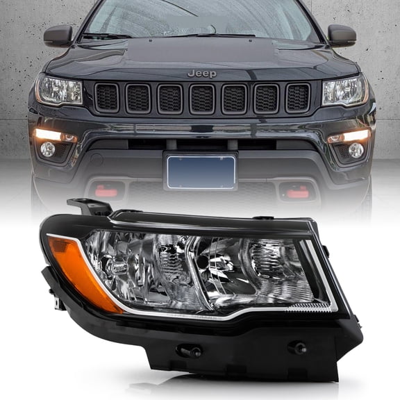 2017-2021 Jeep Compass Halogen Type OE Style Headlight Headlamp Passenger Side