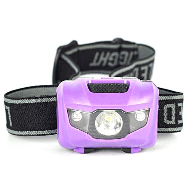 EeaseMX Linterna frontal impermeable de 120 lúmenes con 4 modos de iluminación para correr, senderismo, camping, lectura, pesca, caza y jogging (morado)