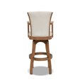 thumbnail image 5 of 31” Swivel Counter Height Bar Stool, High Back Swivel Barstool with Upholstered Seat & Solid Wood Footrest, Counter Bar Stool for Kitchen Island & Pub, White, 5 of 9