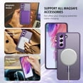 thumbnail image 2 of Design for Samsung Galaxy S21 FE Case Magnetic[Compatible with Magsafe], Translucent Matte Back Full Protective Shockproof Cover Anti-Scratch Phone Case for Galaxy S21 FE 5G, Deep Purple, 2 of 8