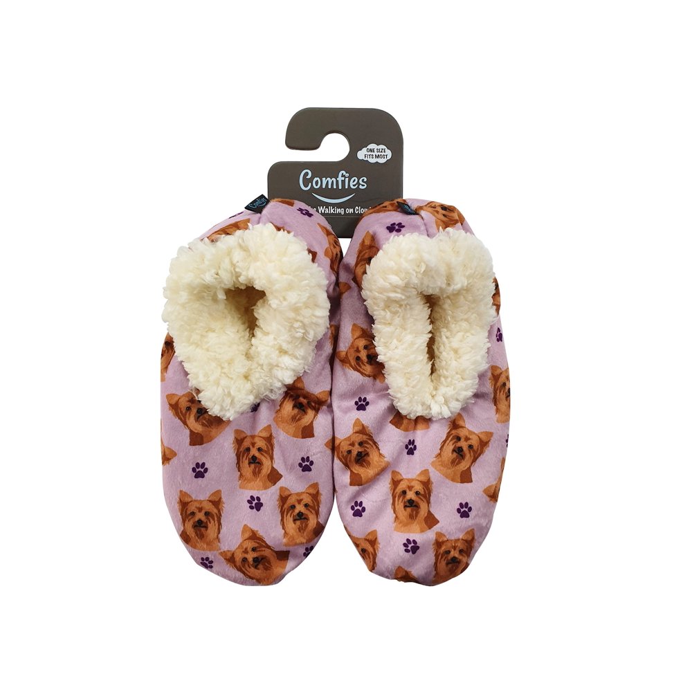 Comfies Comfies Womens Yorkie Dog Slippers Sherpa Lined Animal