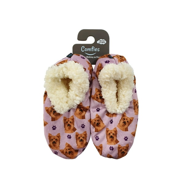 Comfies Comfies Womens Yorkie Dog Slippers Sherpa Lined Animal