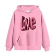 thumbnail image 5 of Lorytime Valentine Cute Hoodies for Girls Kids Long Sleeve Crewneck Sweatshirts Letters Tops with Pocket Loose Tops, 5 of 5