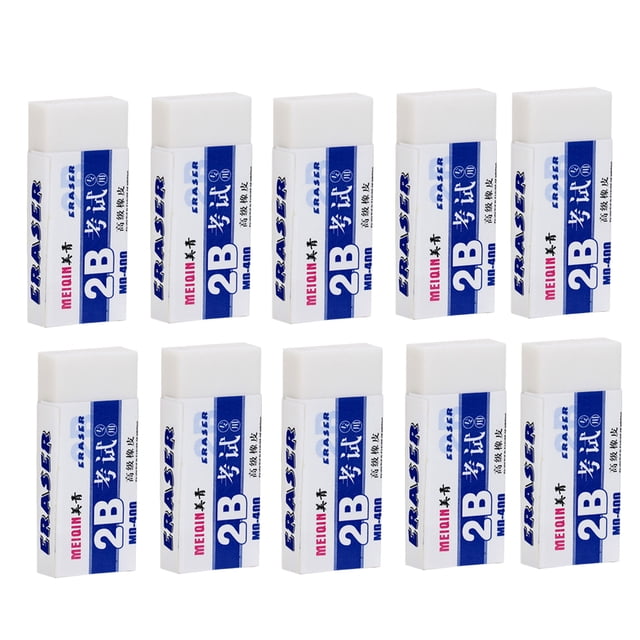 FRCOLOR Rubber Eraser 10PCS White 2B Exam Rubber Eraser Art Eraser Art Drawing Correction Tool Office School Supply Student Gift,1.69"X0.71"X0.28"