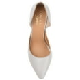 thumbnail image 4 of Journee Signature Womens Genuine Leather Jillian D'Orsay High Block Heel Almond Toe Pumps, 4 of 9
