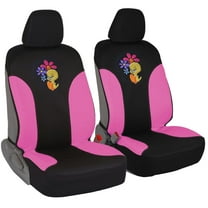 Tweet Bird Car Seat Covers - 100% Waterproof Front Pair Pink Sides (Two Seat Covers)- Tweety Bird Attitude, Side Airbag Compatible