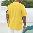 thumbnail image 4 of Mens Shirts Short Sleeve Round-Neck Independence Day Print Casual Shirts Yellow M, 4 of 5