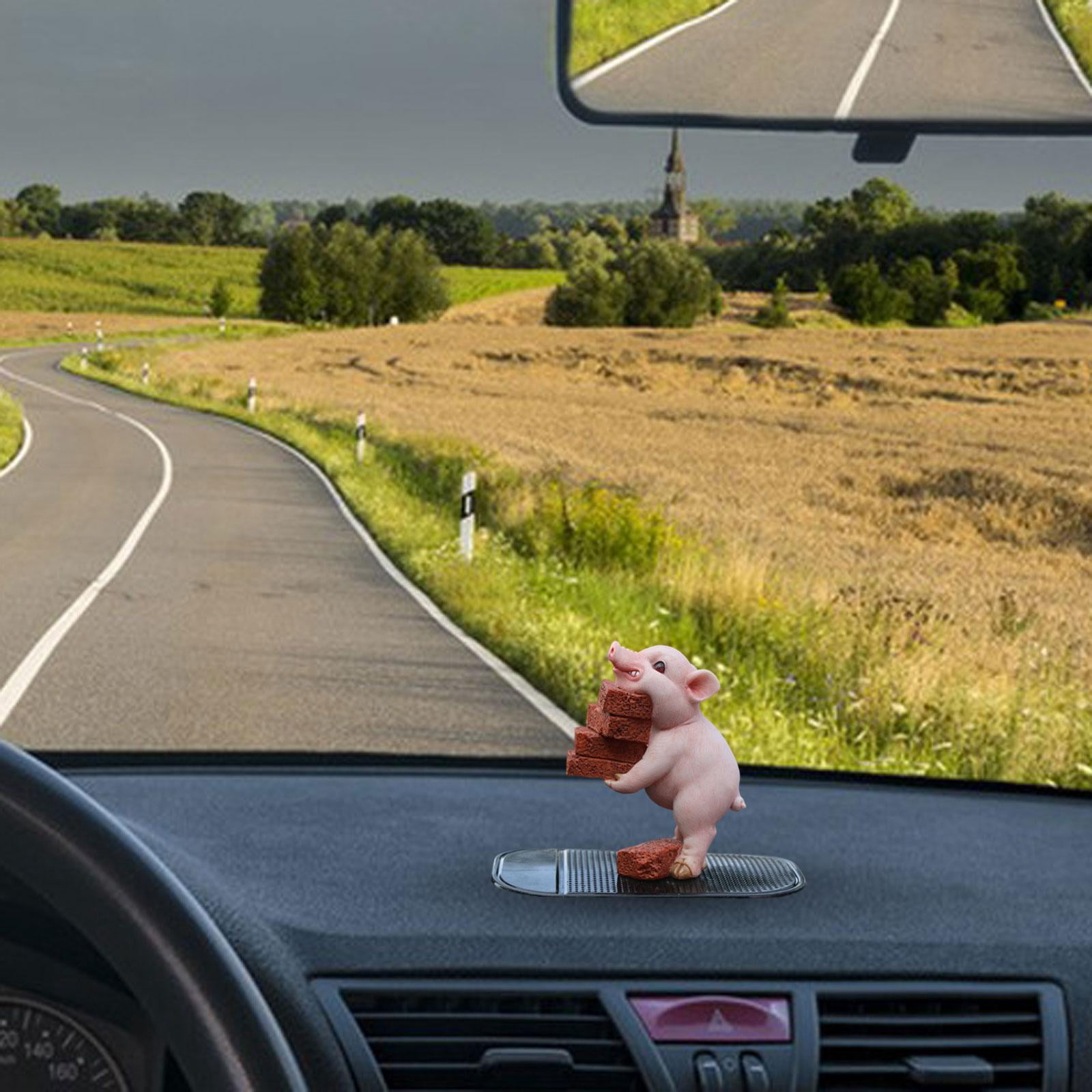 Miniature Pig Garden Statue, Resin Pig Figurine, Small Pig Sculpture Ornament Kids Toy Rustic Statue Animal Figurine for Farm Outside A 8.5x5x10cm