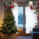 thumbnail image 4 of Cortinas decorativas con estampado navideño de terciopelo, copos de nieve y bolas navideñas para festivales., 4 of 4