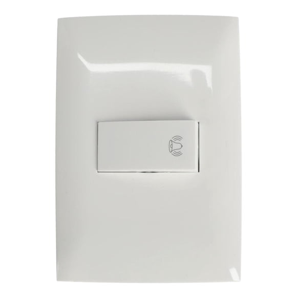 Placa Y Botón Timbre Leviton Plástico Blanco