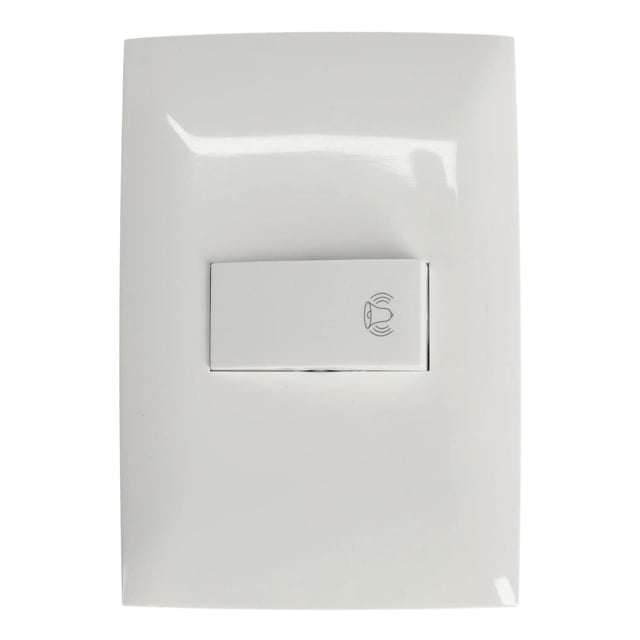Placa Y Botón Timbre Leviton Plástico Blanco