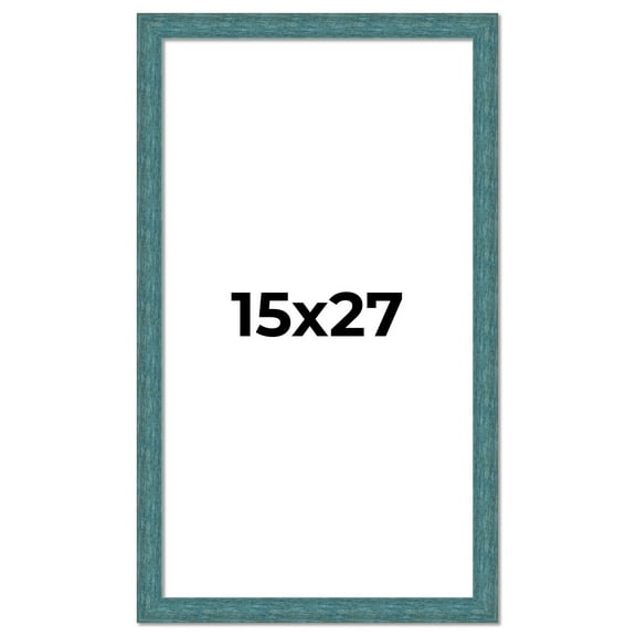 15x27 Frame Blue Rustic Barnwood Solid Wood Picture Frame Width 1.25 Inches | Interior Depth 0.5