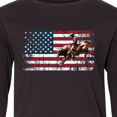 thumbnail image 4 of Inktastic Rodeo Bull Riding Patriotic Long Sleeve Youth T-Shirt, 4 of 5