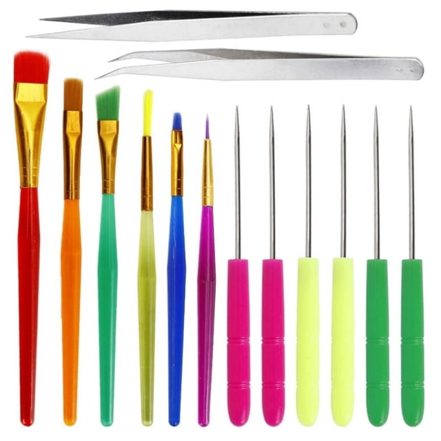 Juego de 14 piezas de herramientas de decoración de pasteles, herramientas para galletas, Kit de decoración, cepillos, agujas para revolver azúcar, pinzas para galletas