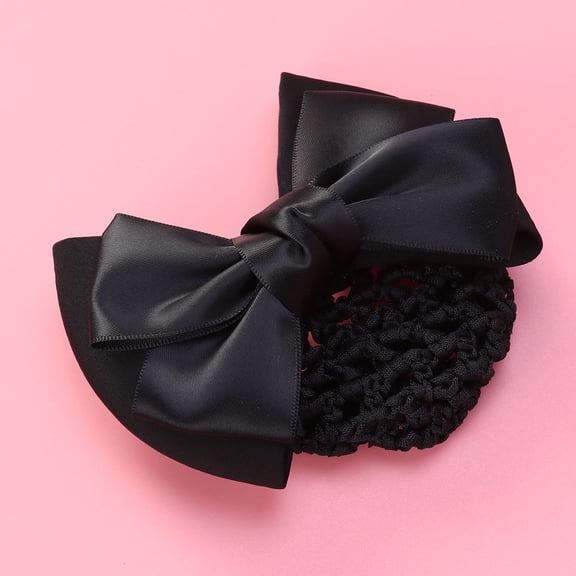 unbranded  Bow Hairnet Stretchy Black Clip for Women Bun Nets Women's Nurse