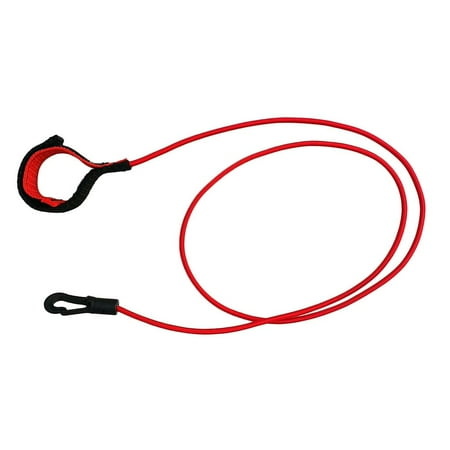 Elastic paddle Leash - Canoe/Fishing Rod/Surf Ski Board Lanyard Tether - Adjustable, Lightweight, Strong & Durable Red