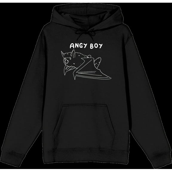 Halloween Angry Boy Black Adult Long Sleeve Hoodie-Medium