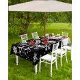 thumbnail image 4 of Fsddascl Christmas Snowman Outdoor Tablecloth - 60x84 Inch Rectangle Dining Table Cover, Xmas Winter Snowflake Classic Black Waterproof Outdoor Table Cloth with Umbrella Hole & Zipper for Patio, 4 of 7