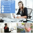 thumbnail image 4 of Patiojoy Chaise de Bureau Ergonomique avec Repose-Pieds Rétractable Dossier Haut Inclinable Chaise de Direction avec Appuie-Tête Réglable Gris, 4 of 10