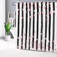 thumbnail image 2 of Black and White Striped Shower Curtain for Bathroom Romantic Pink Heart on Vertical Stripe Modern Abstract Shower Curtain with 12 Hooks Valentine''s Day Bathroom Curtains Shower Set 72x72 Inch, 2 of 3