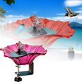 thumbnail image 2 of Bain d'Oiseaux Monté en Verre Bol Spa avec Pince en Acier Robuste Réglable pour Décoration de Jardin Extérieur Patio Cour Rouge, 2 of 5