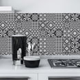 thumbnail image 5 of 25Piece Peel and Stick Tile Wall Stickers Kitchen Backsplash DIY Decals Black White Vinyl Tiles 4"x4", 5 of 8