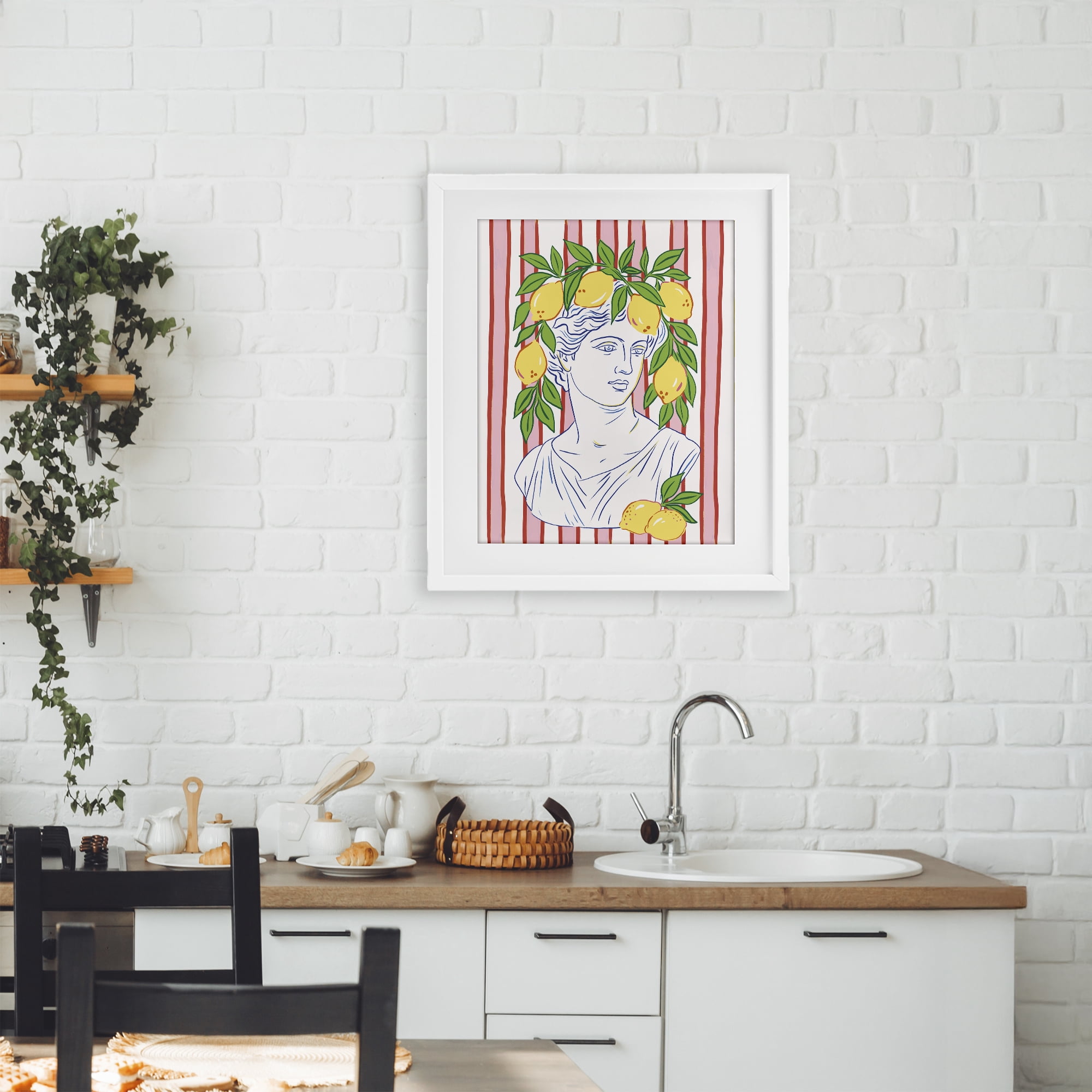 Stupell Industries La Limona Sculpture Face White Framed Print Under Glass, design by Radhika Modi