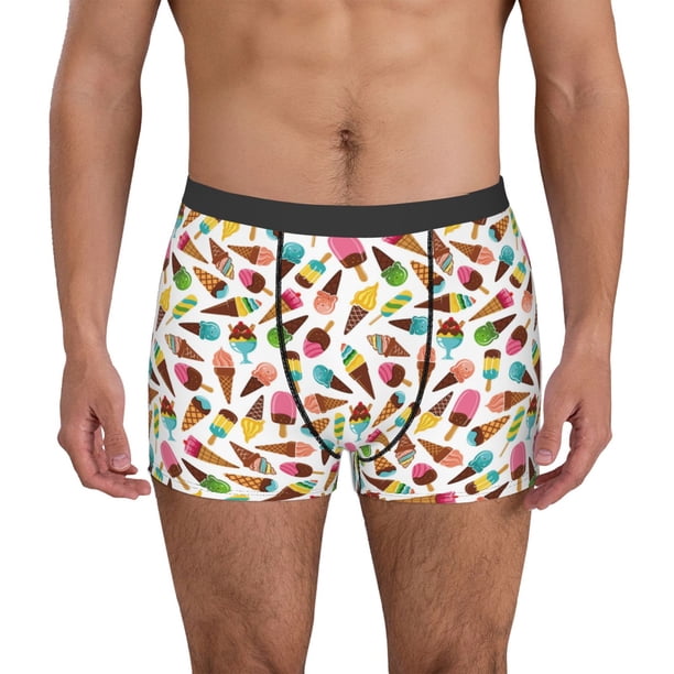 Balery Ice Cream Popsicles Calzoncillos bóxer para hombre, ropa interior de algodón suave y transpirable con cinturilla de nailon-XX-Large