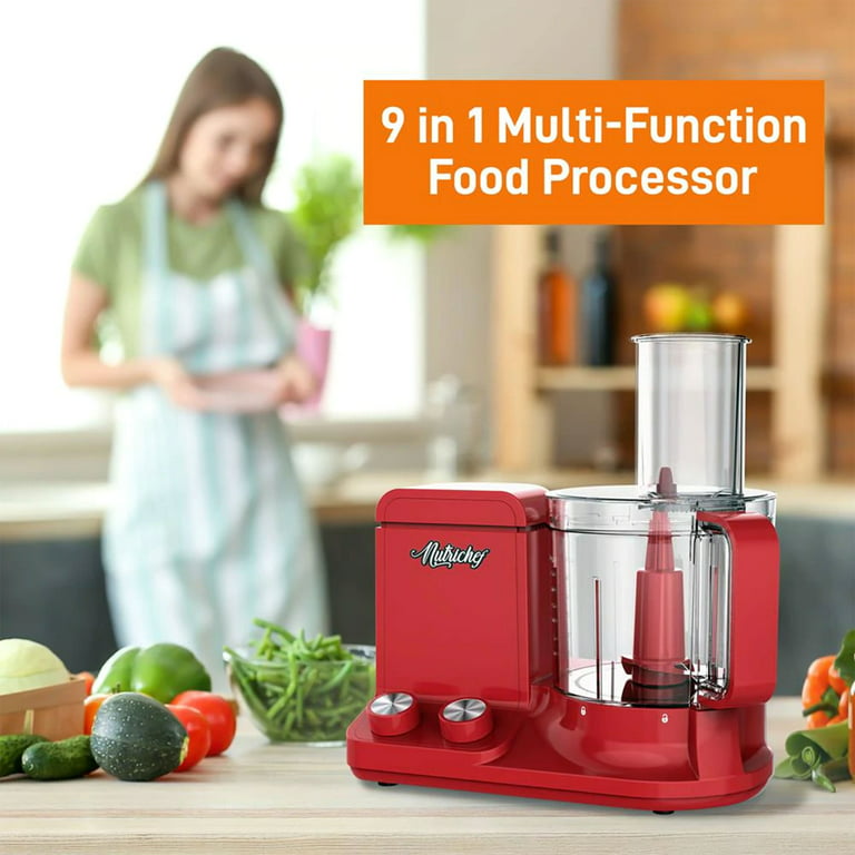 NutriChef 12 Cup Multifunctional Food Processor with 6 Attachment Blades 