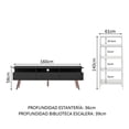 thumbnail image 4 of Madesa Mueble para TV hasta 65 Pulgadas y Escalera Librería Londres Negro/Blanco, 4 of 6