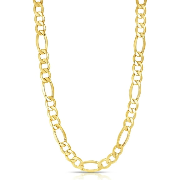 10k Yellow Gold 8.5mm Lite Figaro Chain Link Necklace
