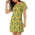 thumbnail image 2 of Naloa Roosters And Sunflowers Print Women Nightgowns,Womens Loungewear,Short Sleeve Sleepwear,Comfy Ladies Nightdress, 2 of 6