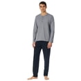 thumbnail image 2 of SCHIESSER Pijama de hombre, largo - Casual Essentials, algodón, tapeta de botones Azul oscuro/Gris 2XL (XX-Large), 2 of 5