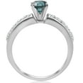 thumbnail image 3 of Pompeii 1 3/8Ct Blue Round Cut Diamond Matching Bridal Engagement Ring Set White Gold, 3 of 4