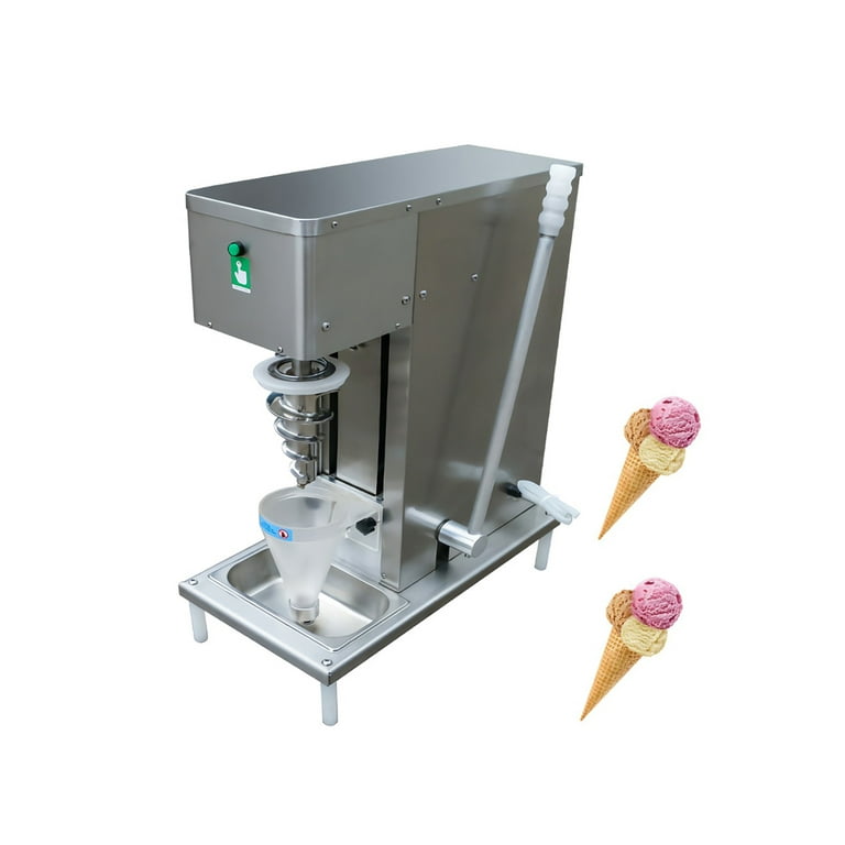 Ice cream and sorbet machine stainless steel, Schuko plug