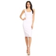 thumbnail image 5 of Sakkas Women's Midi Pencil Slim Stretchy Sleeveless Solid Dress Made in USA - White - Medium, 5 of 5