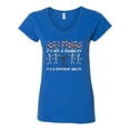 thumbnail image 3 of Autism Is Not A Disablity Itâ€™s A Different Abilty | Autism Awareness Dabbing Skeleton Inspirational Christian Womenâ€™s Standard V-Neck Tee, Royal, XX-Large, 3 of 5